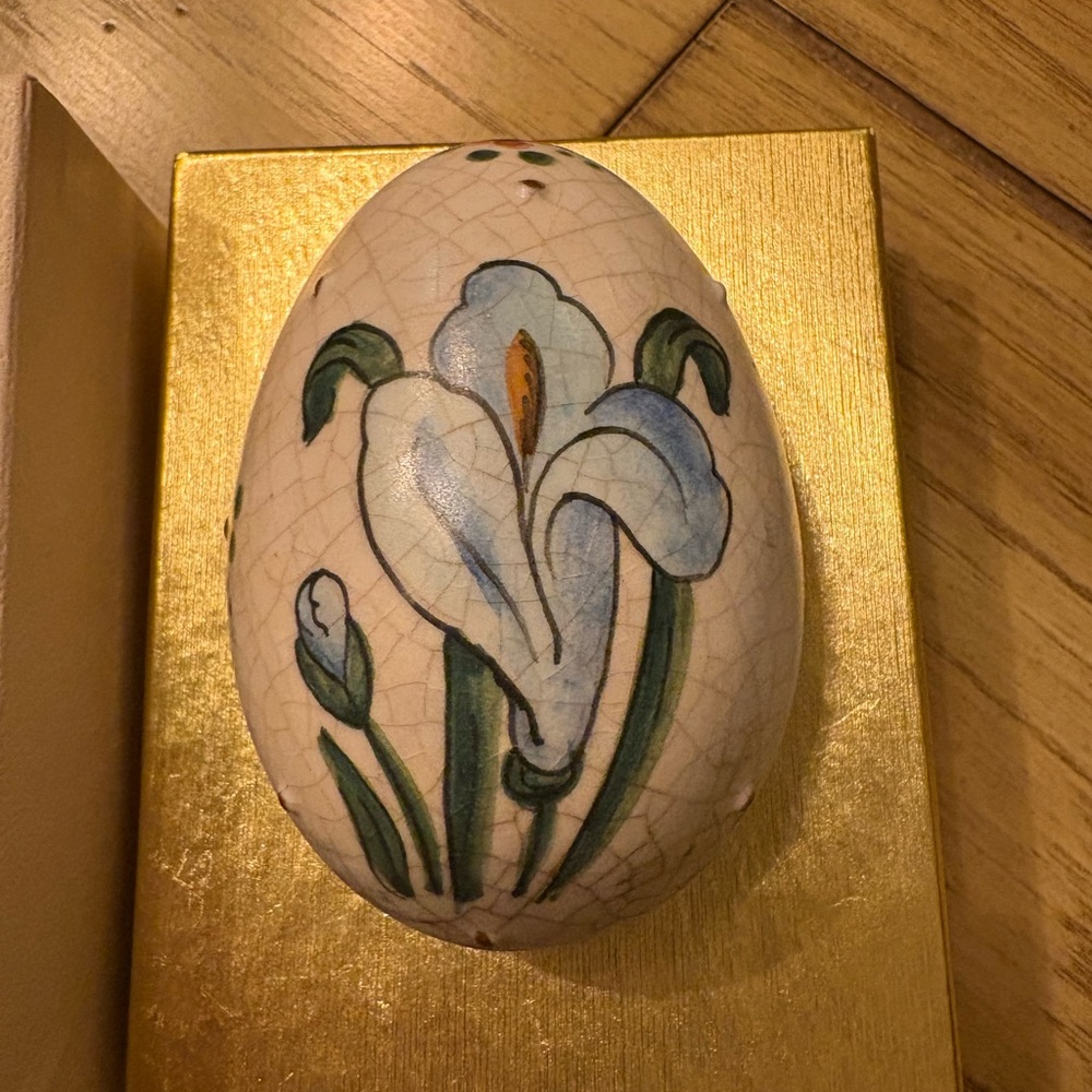 Decorative Porcelain Egg with Floral Design
